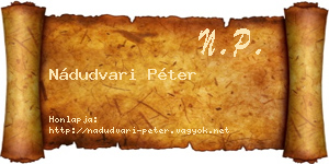 Nádudvari Péter névjegykártya