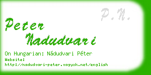 peter nadudvari business card